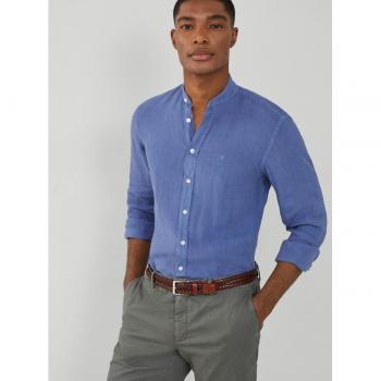 Camisa de lino azul para hombre Hackett - Elegante prenda de vestir masculina en color azul fabricada con lino de alta calidad por la reconocida marca Hackett.