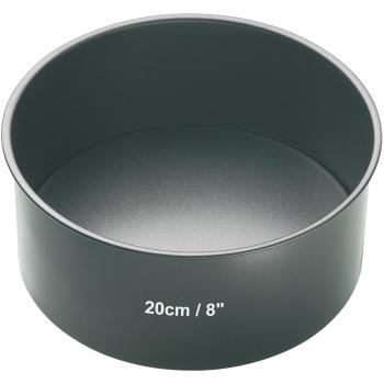 Kitchen Craft Master Class Molde para Tarta Redondo Base Suelta, Acero, Negro, 20 cm