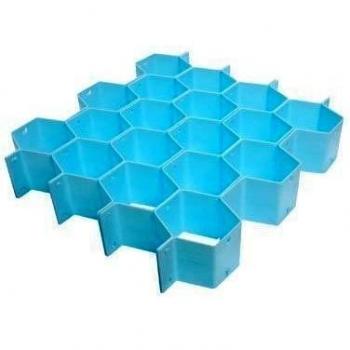 Plástico Ropa Interior Calcetines Organizador Panal Armario Listón Azul