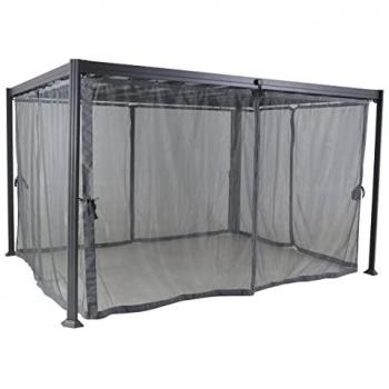 Mosquitera para cenador Belize Gris de Poliéster (4 mosquiteras) - Hespéride
