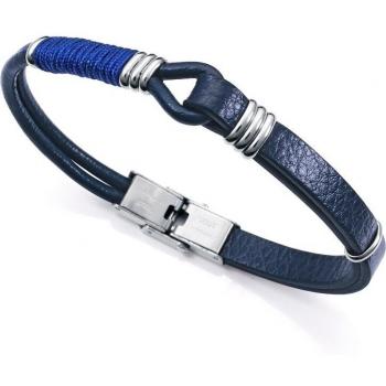 Pulsera de hombre Viceroy Magnum de piel azul con cordón azul y detalles de acero