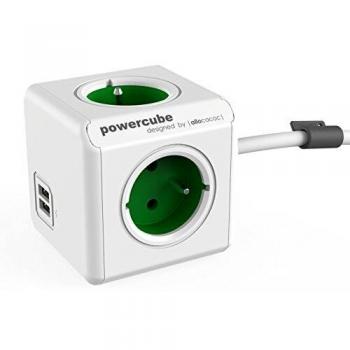 Base múltiple Allocacoc 2402GN/FREUPC Interior 4AC Outlet(s) 1.5m Verde, Color Blanco
