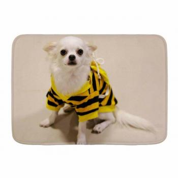 Alfombra de baño antideslizante Minalo Chihuahua Chiwawa, tela amarilla moderna, decoración personalizada, 75 x 45 cm