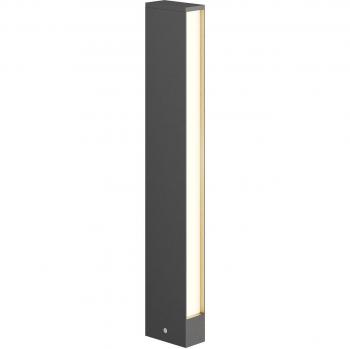 Bolardo luminoso LED Lucande Lirka, gris oscuro, 2 luces, moderno, hecho de aluminio, ideal para iluminación de senderos y balizas
