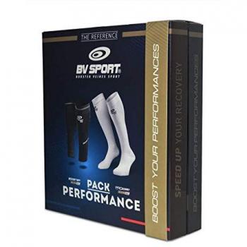 Calcetines de recuperación con manguito de compresión BV Sport Pack Performance (negro/blanco) - Bv Sport Bv152 Socks 2 Units Negro M Hombre