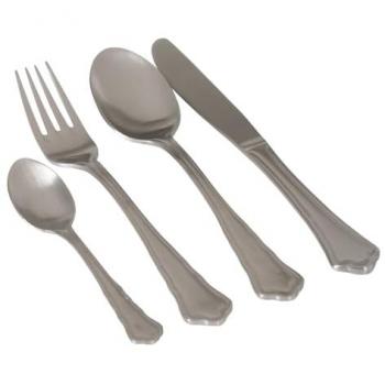 Cubertería Completa de Acero Inoxidable Plateado 24 Piezas