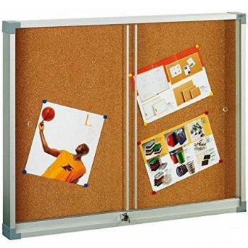 Faibo 288476 - Vitrina de corcho con puerta corredera, 90 x 120 cm