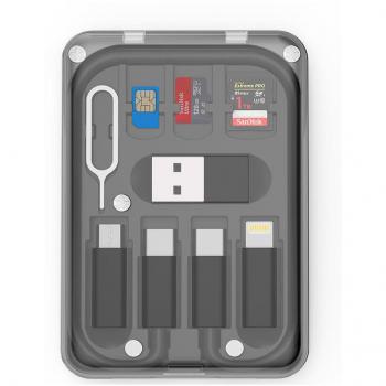 Kit de Cable y Adaptador NB1508 con Soporte y Almacenaje de Tarjetas, 60W Máx, Negro