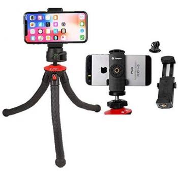 Trípode Fotopro UFO 2 Plus Negro/Rojo con Montura para Teléfono y GoPro