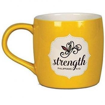Faro con fuerza con productos cristiana 10 tarjetas de las Escrituras taza de cerámica, 14 oz