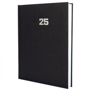 Agenda Finocam Dynamic Milano Y12 Negro 21 x 27 cm 2025, encuadernada, año 2025, 1 día por página, formato de 210 x 270 mm, multilingüe