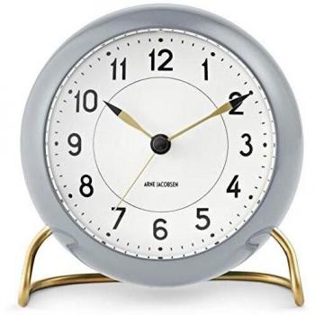 Arne Jacobsen Station Reloj de Mesa, Gris, 11 cm