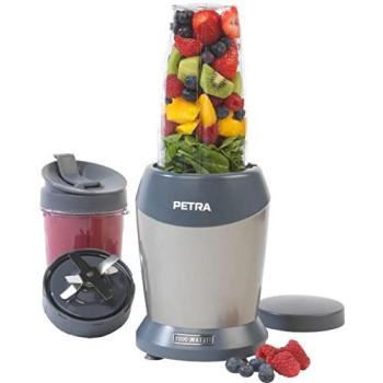 Licuadora Multiusos NutriMax Petra 1000W Plateada con 2 Contenedores (800ml/1L) Sin BPA