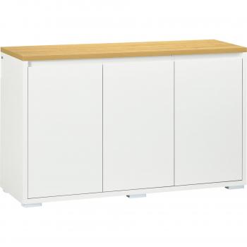 Aparador de Salón Homcom con 3 Puertas y Estantes Ajustables en Blanco