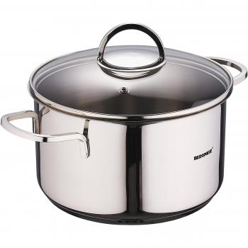 Bergner Classic Cacerola de inducción con Tapa, Acero Inoxidable, Plateado, 20 cm