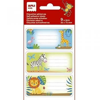 Etiquetas Adhesivas Escolares Savana - 9 Uds, Tamaño 81x36 mm, Autocolante Permanente, Ideal para Identificación y Marcaje
