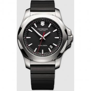 Victorinox I.N.O.X. 43mm Swiss Made Men's Watch - Black Dial, Rubber Strap, 20ATM Water Resistant