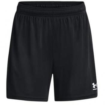 Under Armour Pantalones Cortos Challenger Knit para mujer, ligeros, deportivos, ideales para correr o jugar al fútbol, color negro/blanco
