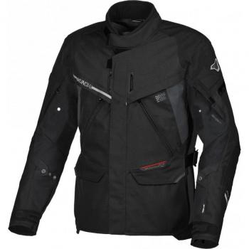 Macna Chaqueta de Moto Mundial Negra - Chaqueta textil impermeable para motocicletas, color negro, talla S