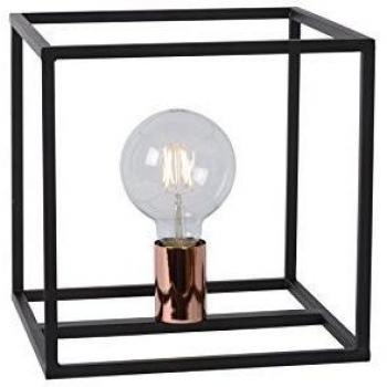 Lámpara de mesa Arthur, estructura metálica, E27, diseño moderno, color negro