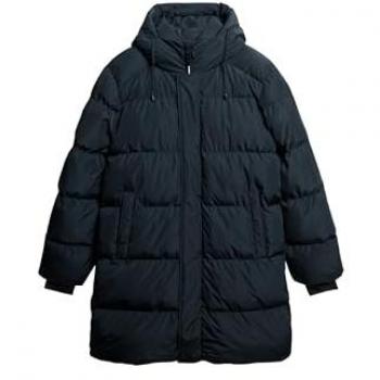 Superdry Sports Puffer Mid Hooded Jacket Navy Blue L - Sustainable Recycled Polyester