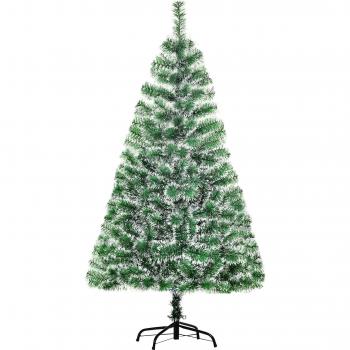 Árbol de Navidad Artificial HOMCOM 150 cm con 416 Ramas Hojas de PET y Soporte de Metal Ø75x150 cm Verde