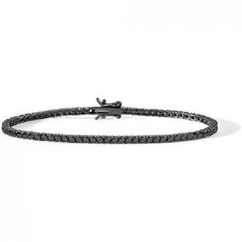 Pulsera de hombre COMETE en plata con zirconia negra UBR899 M19