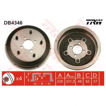 TRW DB4346 Tambores de Frenos