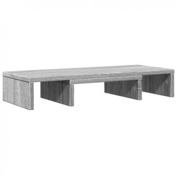 Soporte de Monitor Ajustable Madera Gris Sonoma 60x24x10,5 cm
