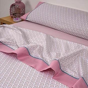 Mora - Juego de sábanas 100% Algodón G58. Cama 90 cm. Salmón