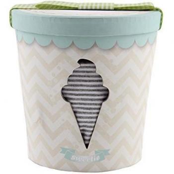 Minene Bote de Helado - Caja de regalo, incluye pijama con aplique, gorrito y bandana, color gris