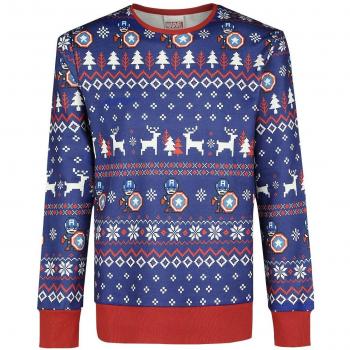 Capitán América Jersey Navideño Sudadera XXL