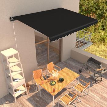 Toldo Retráctil Manual Día y Noche Gris Antracita 400x300 cm