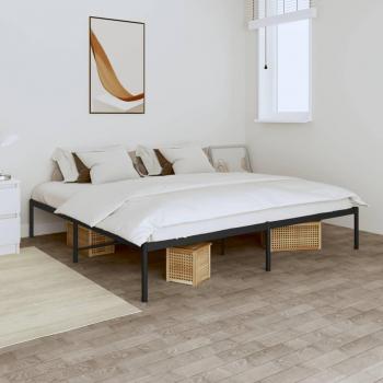 vidaXL Metal Bed Frame without Mattress Black 193x203cm
