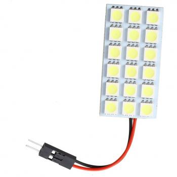 SODIAL(R) Panel 18 5050 SMD LED Lampara Luz Interior del Coche Adaptador T10/BA9S/Feston