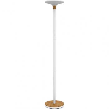 Lámpara de Pie LED Baly Bamboo, Dimmable, 44.6 W, Blanco/Bambú
