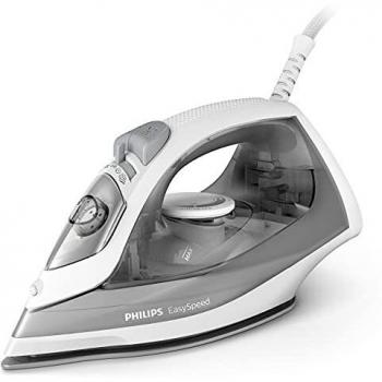 Plancha de Vapor Philips EasySpeed 2000 W, Suela Cerámica, 220 ml, 100 g de Golpe de Vapor, Sistema Antigoteo, 4 Ajustes - Gris