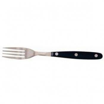 Tenedor de Carne 200 mm con Mango Negro - Lote de 12 - Acero Inoxidable 18/0 - Olympia