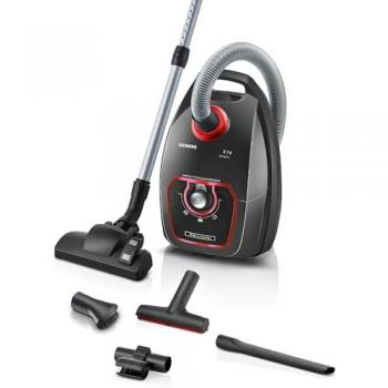 Aspiradora con Bolsa Siemens VSZ7XTRM 750W, Ideal para Alérgicos, Filtro de Higiene, Silenciosa, Para Parket, Alfombra y Azulejos, Color Gris