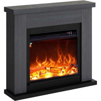 Chimenea Mural Eléctrica 1500w Fuego Paolo Gris con Mando a Distancia y Diseño Moderno