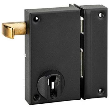 Caja de cerradura Thirard 75x130mm derecha con doble cilindro y tirante para puerta exterior, mecanismo de 2 vueltas