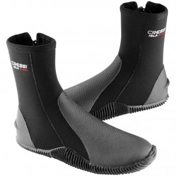 Cressi Isla Botas de Buceo con Suela y Cremallera, 5mm, Unisex Adulto, Negro