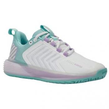 Zapatillas de Tenis y Pádel Mujer K-Swiss Ultrashot 3 Blancas y Azules, Talla 39.5
