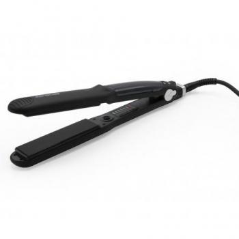 CORIOLISS PLANCHA C-STEAM BLACK SOFT TOUCH - Plancha de pelo Profesional con tecnología de vapor, recubrimiento suave al tacto, placas flotantes de cerámica, temperatura ajustable hasta 230°C, función de