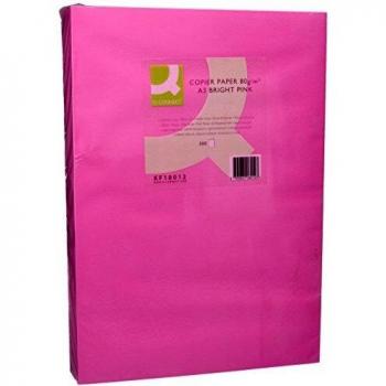 Q-Connect - Papel Color Din A3 80Gr Rosa Paquete De 500 Hojas