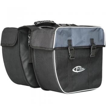 Bolsa Doble Para Bicicleta Con Bandas Reflectantes 35l - Negro