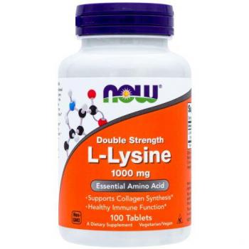 Now Foods L-Lysine 1000 mg Immune Support Tablets - 100 Count