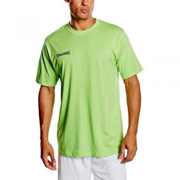 Spalding Promo tee Camiseta De Entrenamiento, Hombre, Verde Flash, XXS