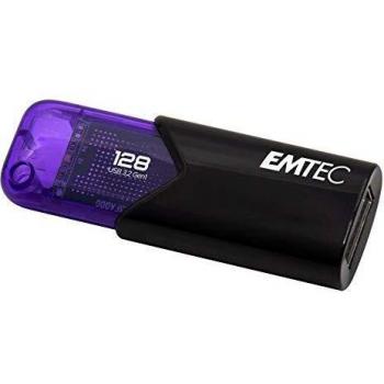 EMTEC - Pendrive Click Easy B113, Memoria USB 3.2 de 128 GB, Almacenamiento Externo con Velocidad de Lectura de 20 MB/s y Escritura a 10 MB/s, Dimensiones: 21 x 57 x 12 mm, Color Morado