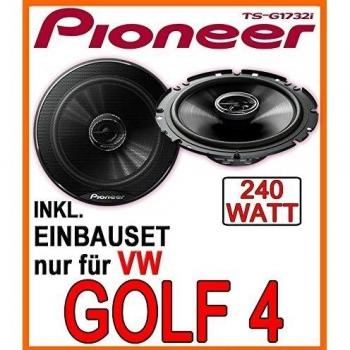 just-SOUND - Set de Altavoces coaxiales Pioneer TS-G1732i de 16 cm, Compatible con VW Golf 4